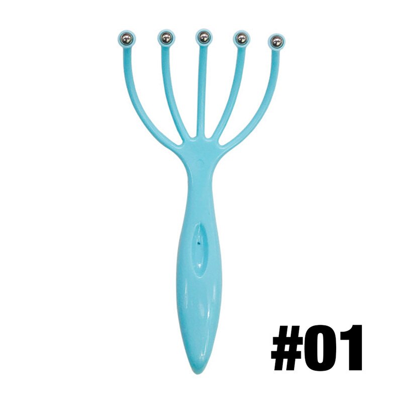 Vijf Vinger Hoofd Relax Massager Haar Held Spa Hoofdhuid Hals Stress Relief Massage Release Hoofd Arts Massager: Blauw