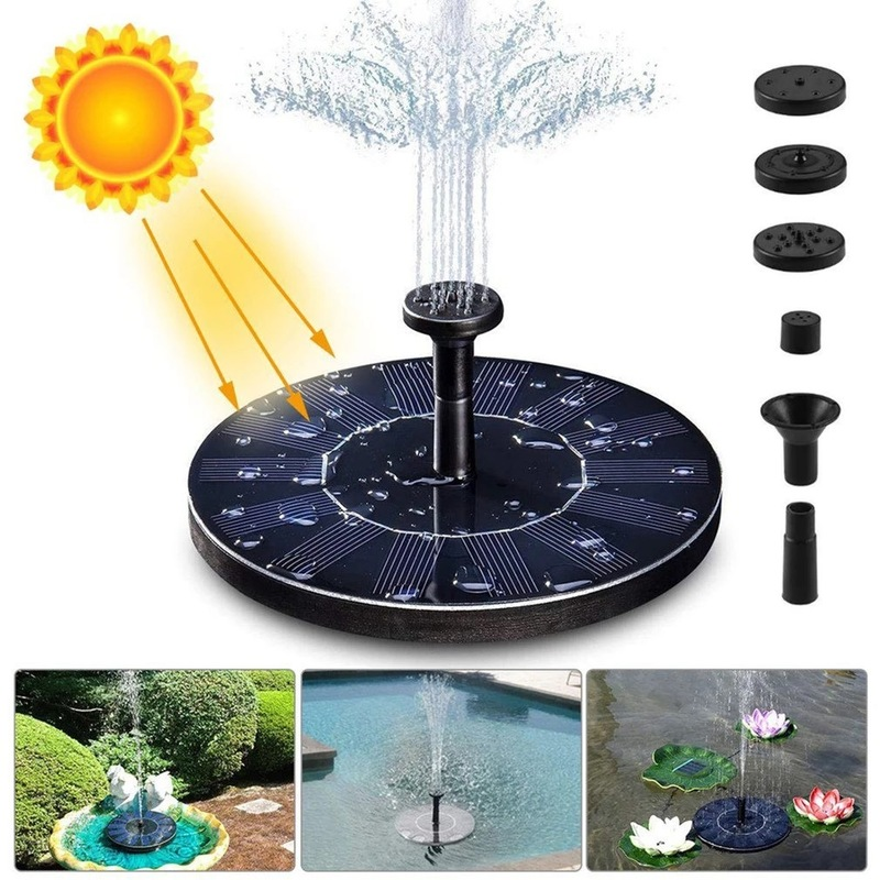 Mini Solar Water Fountain Pool Pond Waterfall Fountain Garden Decoration Outdoor Bird Bath Solar Powered Fountain Floating Water