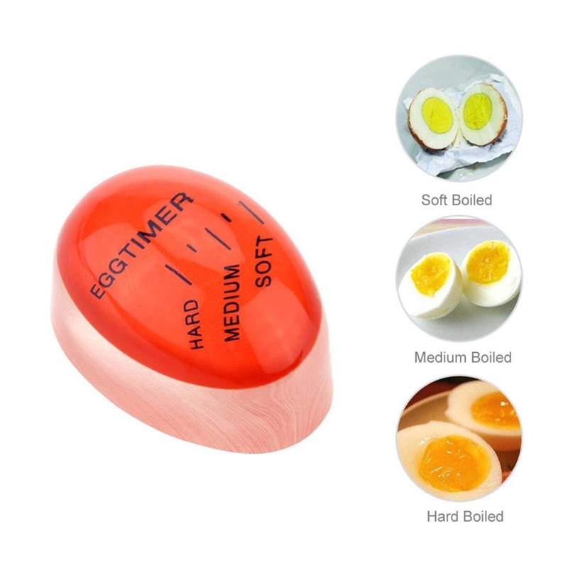 Egg Timer Perfect Egg Color Changing Timer Yummy Soft Hard Boiled Eggs Cooking Resin Red timer Kitchen Eco-Friendly tools 1pcs
