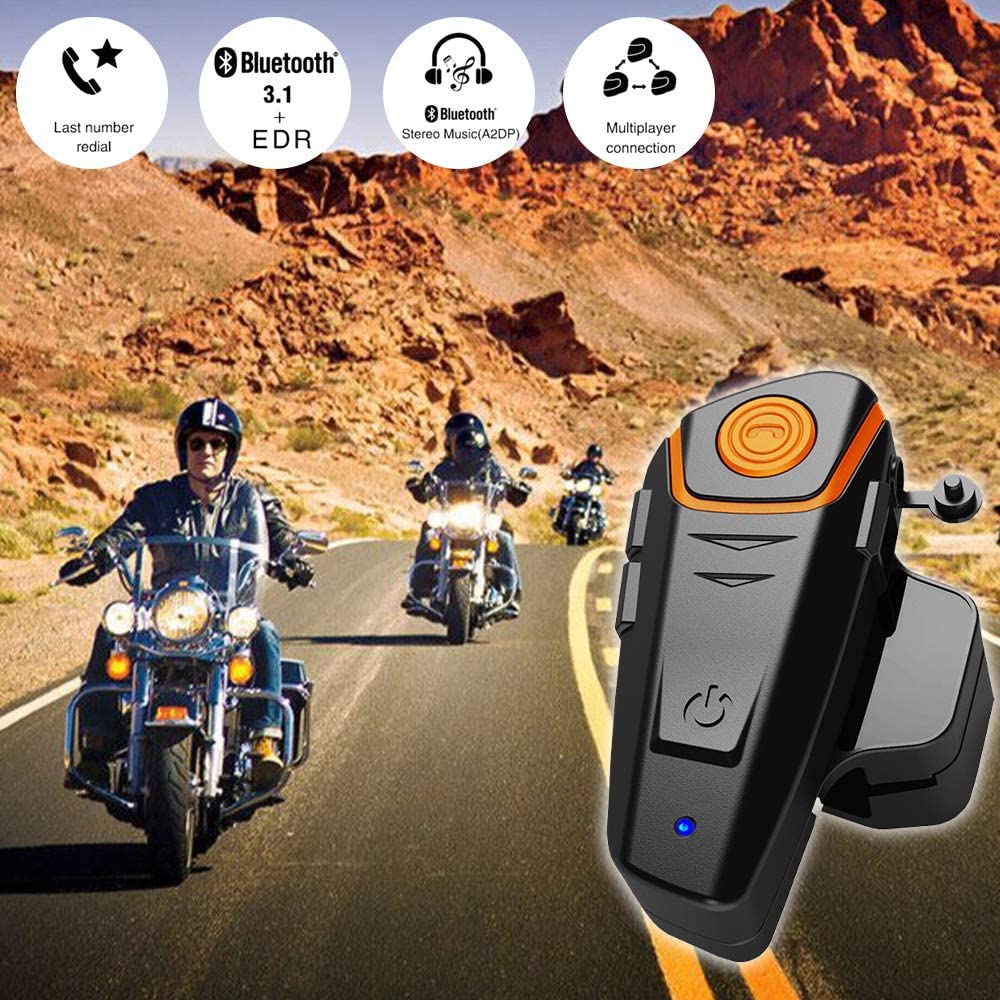 BT-S2 Motorcycle Bluetooth intercom, Snowmobile Helmet Bluetooth Headset 1000m Helmet Bluetooth Communication System