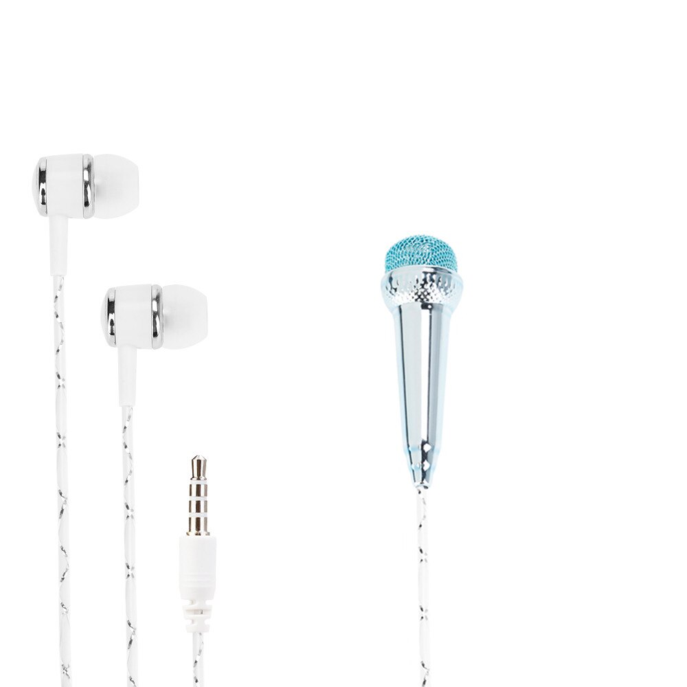 Microfoons 3.5mm Jack Microfoon Lavalier Tie Mikrofon Microfono Mic voor Mobiele Telefoon Spreken iphone 7 8 X karaoke: Blue