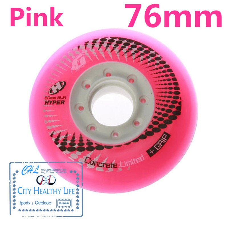 [72mm 76mm 80mm] 100% Original 84A SEBA Hyper + G Griff Beton Inline Rollschuhe Rad rollschuh FSK Slalom Bremsen Rad: Rose 76mm