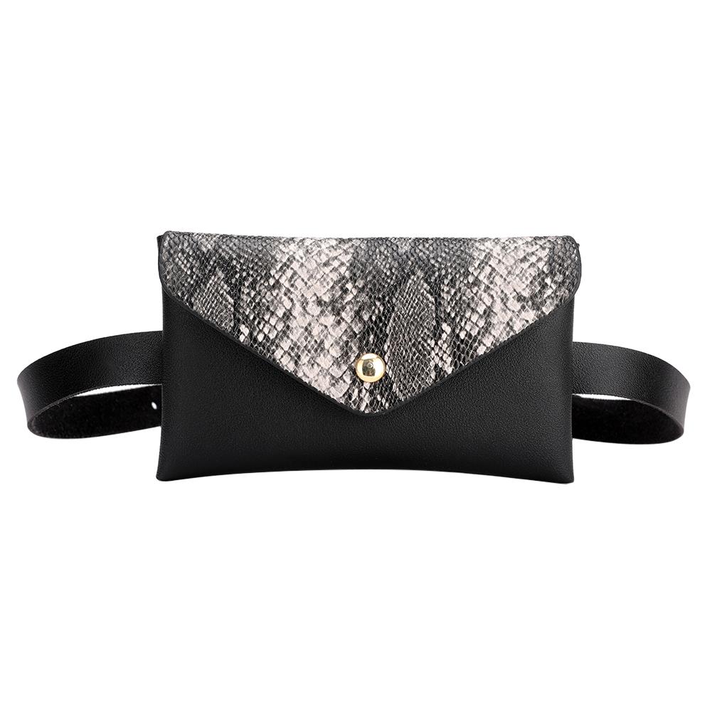 Schlange aufbringen Schulter Taille Taschen fanny Gürtel Packungen Telefon Beutel Frauen Klappe PU Leder Crossbody lässig Bote Brust Taschen: dunkel Grau