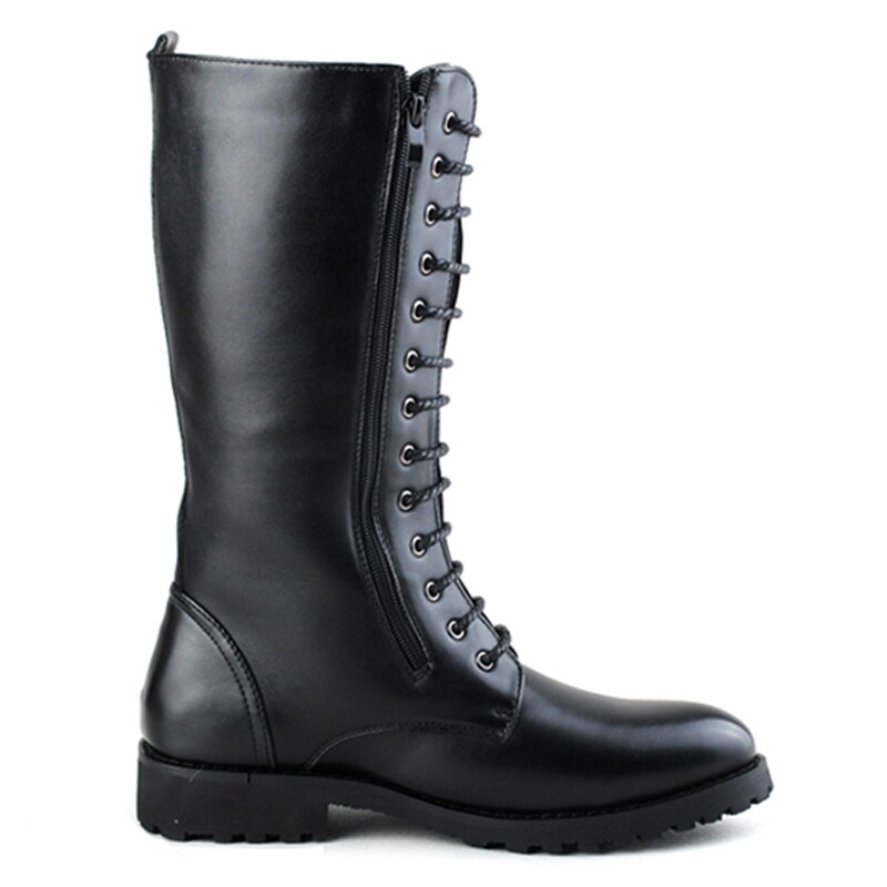 ERRFC Herren Schwarz Stiefel Neue Doppel Postleitzahl Spitze hoch Cowboy Motorrad Knie Hohe Trend Freizeit Schuhe Größe 38-44