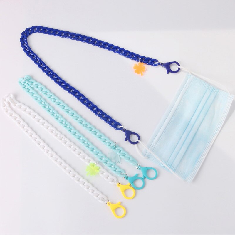 Collar de cadena antipérdida de longitud ajustable para mujer y niño, cadena para cuello, accesorios, collares de acrílico, correa de seguridad