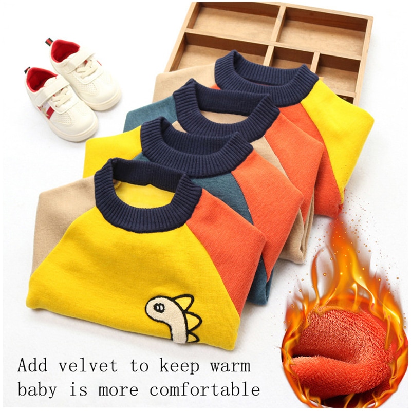 Jongenstrui winter baby jongen fleece trui kinderen katoen cartoon dikke trui kinderen kersttrui jongens gebreide tops