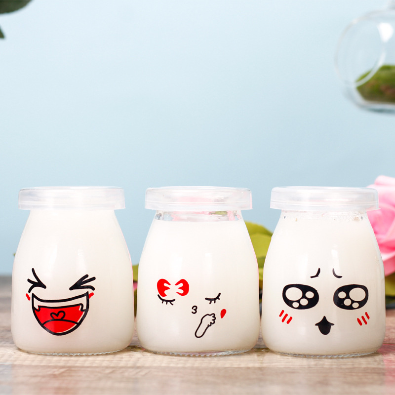 Mini Yogurt Pudding Glass Jar Milk Jelly Baking Pan Food Storage Container 100ML/200ML Jelly Mousse Cup with Lid
