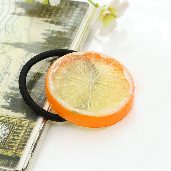 Pinces à cheveux mignonnes en tranches de citron pour filles, pinces à cheveux en résine, bandes de cheveux de fruits artificiels, ornements de cheveux à la pour enfants, accessoires: Black