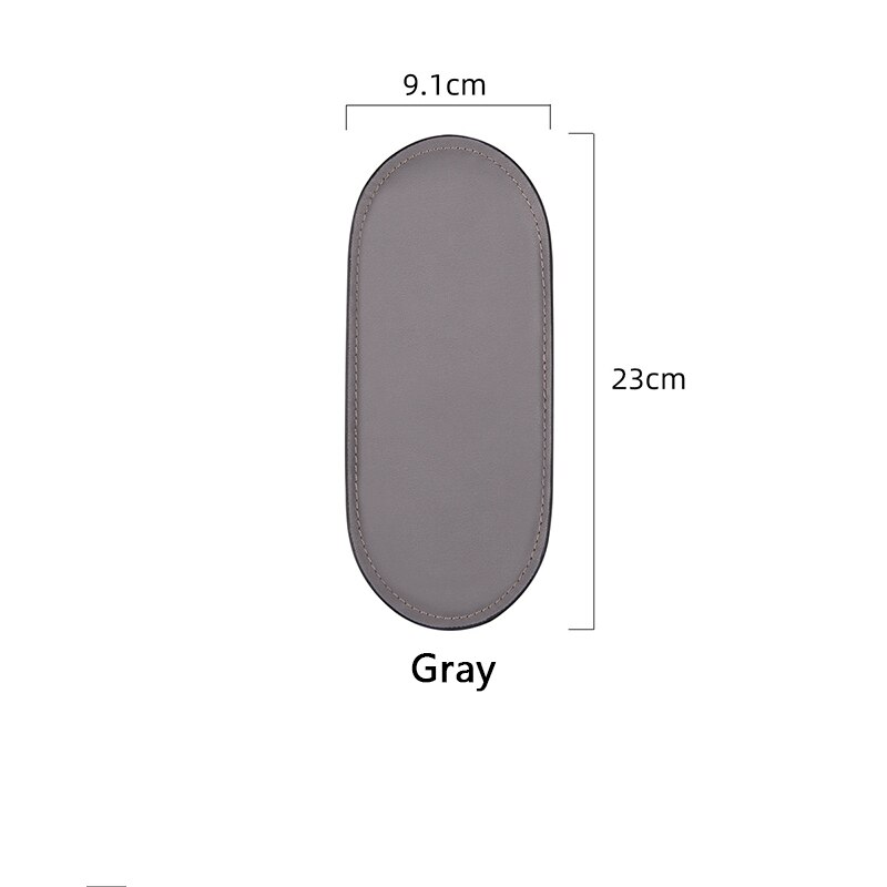 Edelstahl Leder Oval Ablage Dressing Tisch machen-hoch Schmuck Tablett Schreibtisch Organisieren Snack Lager Kasten: grau M