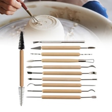 11Pcs Clay Sculpting Kit Aardewerk Tool Keramische Klei Gereedschap Houten Handvat Polymeer Shapers Modellering Gesneden Tool Handwerk Kits