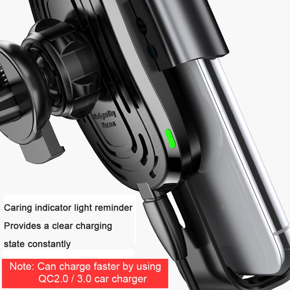 Baseus Qi Wireless Car Charger Voor Smart Phone Auto Draadloze Oplader 10W Snel Opladen Auto Air Vent Mount Phone houder