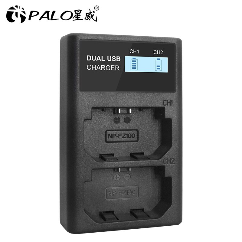 Voor Sony Batterij 7.2V 2280Mah NPFZ100 Np FZ100 Batterij + Lcd Dual Usb Oplader Voor NP-FZ100 Camera Batterij a9 A7R Iii A7 Iii A6600: 1 charger