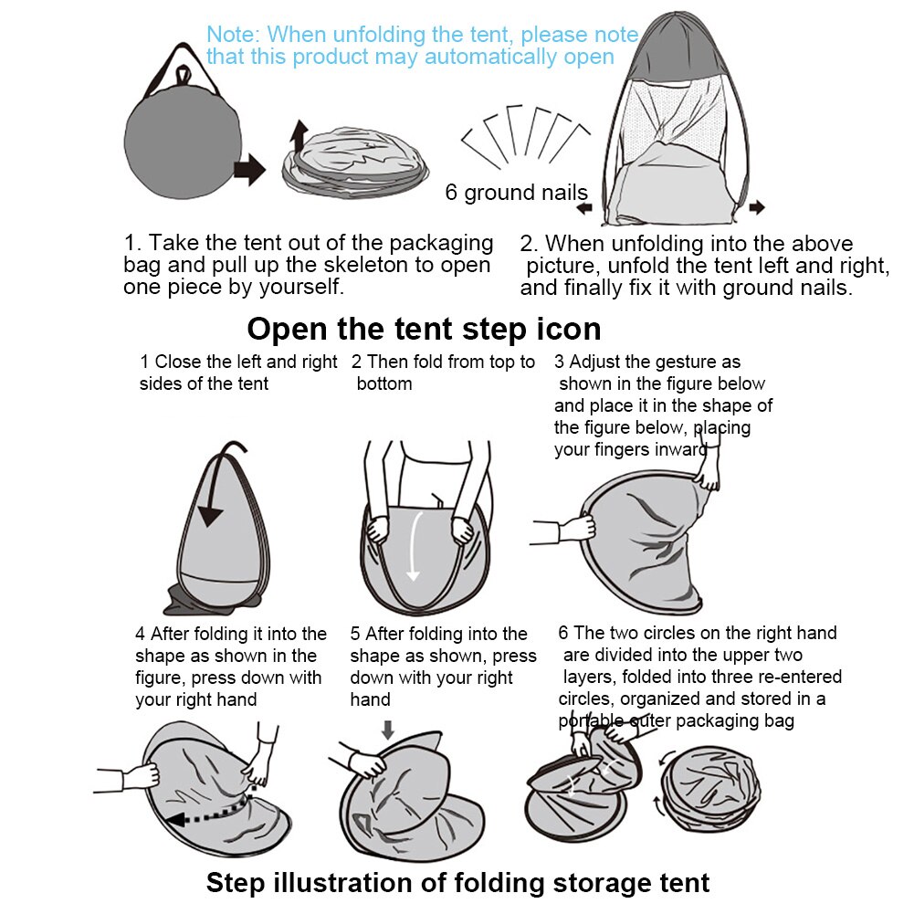 Quick Open Beach Tent Anti UV Camping Hiking Travel Awning Shelter Outdoor UV Protection Camping Fishing Tent Cabana Sun Shelter