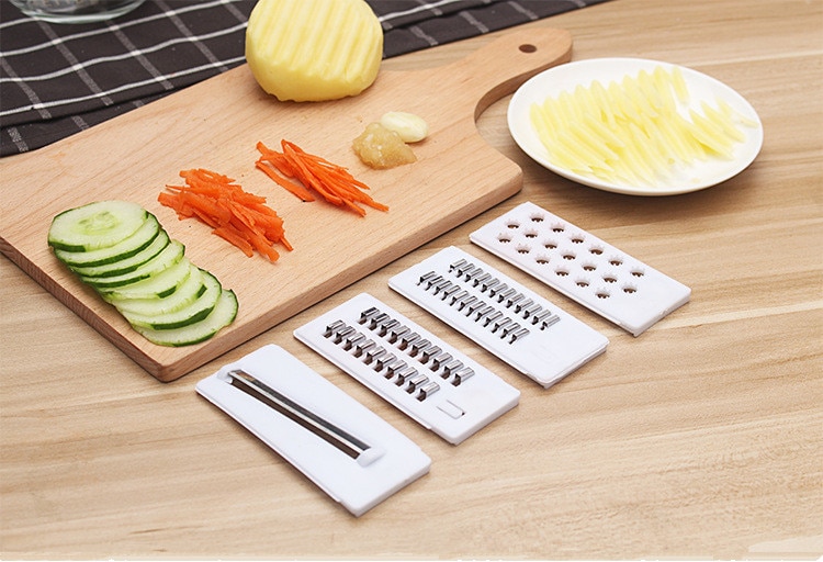 1PC 4 in 1 Multifunction Plastic Vegetable Grater Slicing Mandoline Vegetable Cutter Adjustable Carrot Grater Onion Dicer KX 051