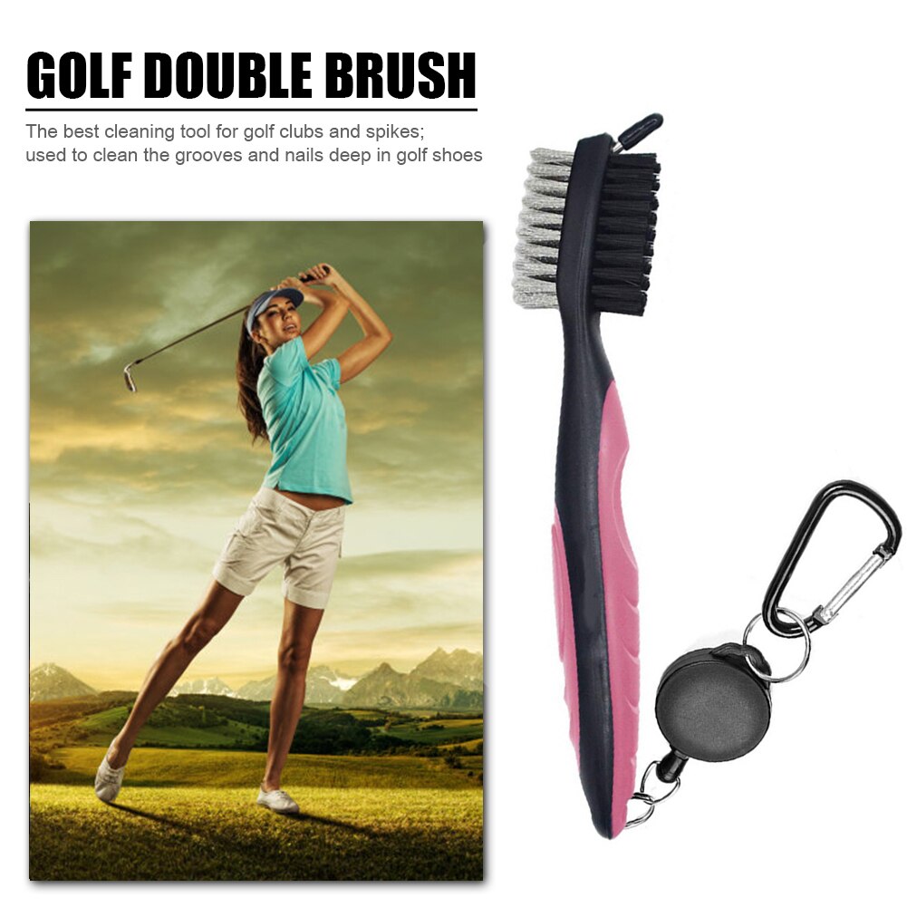 Golf Club Brush Groove Cleaner W/Intrekbare Zip Line Voor Golf Irons Woods