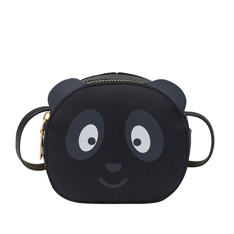 Schulter Taschen Mädchen Mini Umhängetaschen Nette 3D Karikatur Panda Umhängetasche Wilden Kette Reise Kleine Taschen: Schwarz