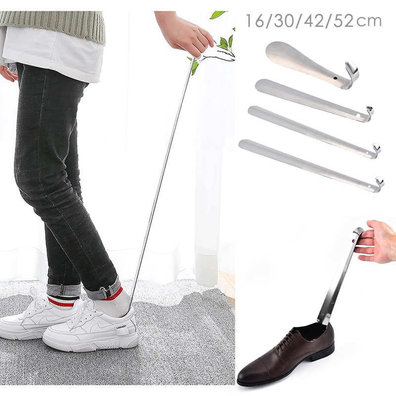 Extra långt handtag skohorn rostfritt stål 25 "hanterat metall skohorn horn justerbar längd skohorn för dam män skor #1