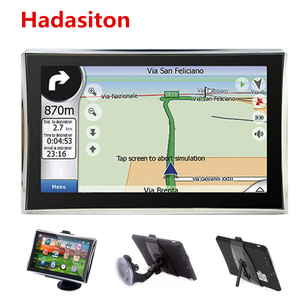 7 inch Auto GPS Navigatie 8 GB Sat Nav met gratis kaarten, draadloze achteruitrijcamera omkeren parkeerhulp optioneel