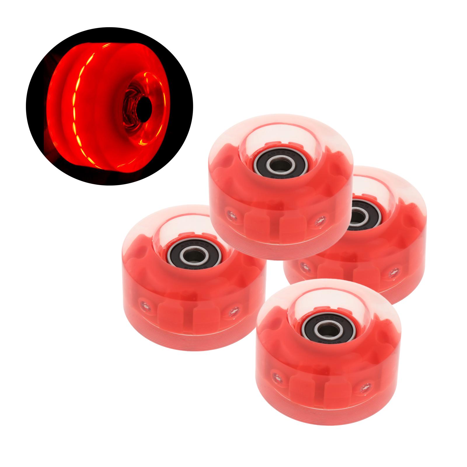 4Pack Quad Roller Skate Wielen Licht Up Lagers Voor Dubbele Rij Schaatsen Grip Lagers Onderdelen Gratis Rollerskate
