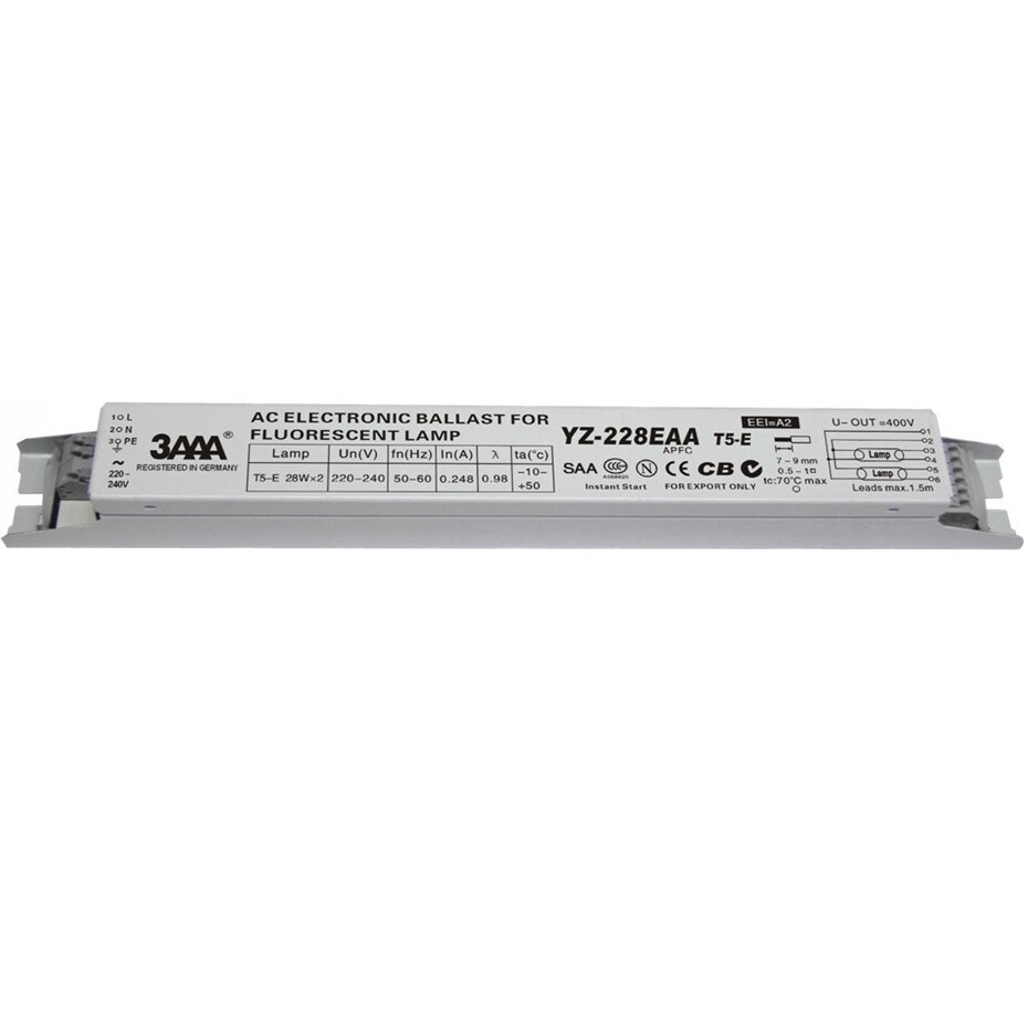 220-240V T5 statecznik elektroniczny YZ-228EAA YZ-328EAA T5-E 2*28W 3*28W wysokiej jakości prostownik robić świetlówki T5 28W ho rura