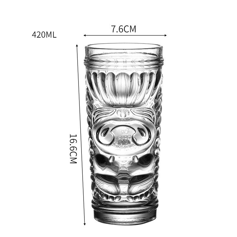Glass Juice cup Hawaiian Cocktail Cup Clear Tiki Glasses Totem Cup Grimace Cup Bar Drinkware: Style1
