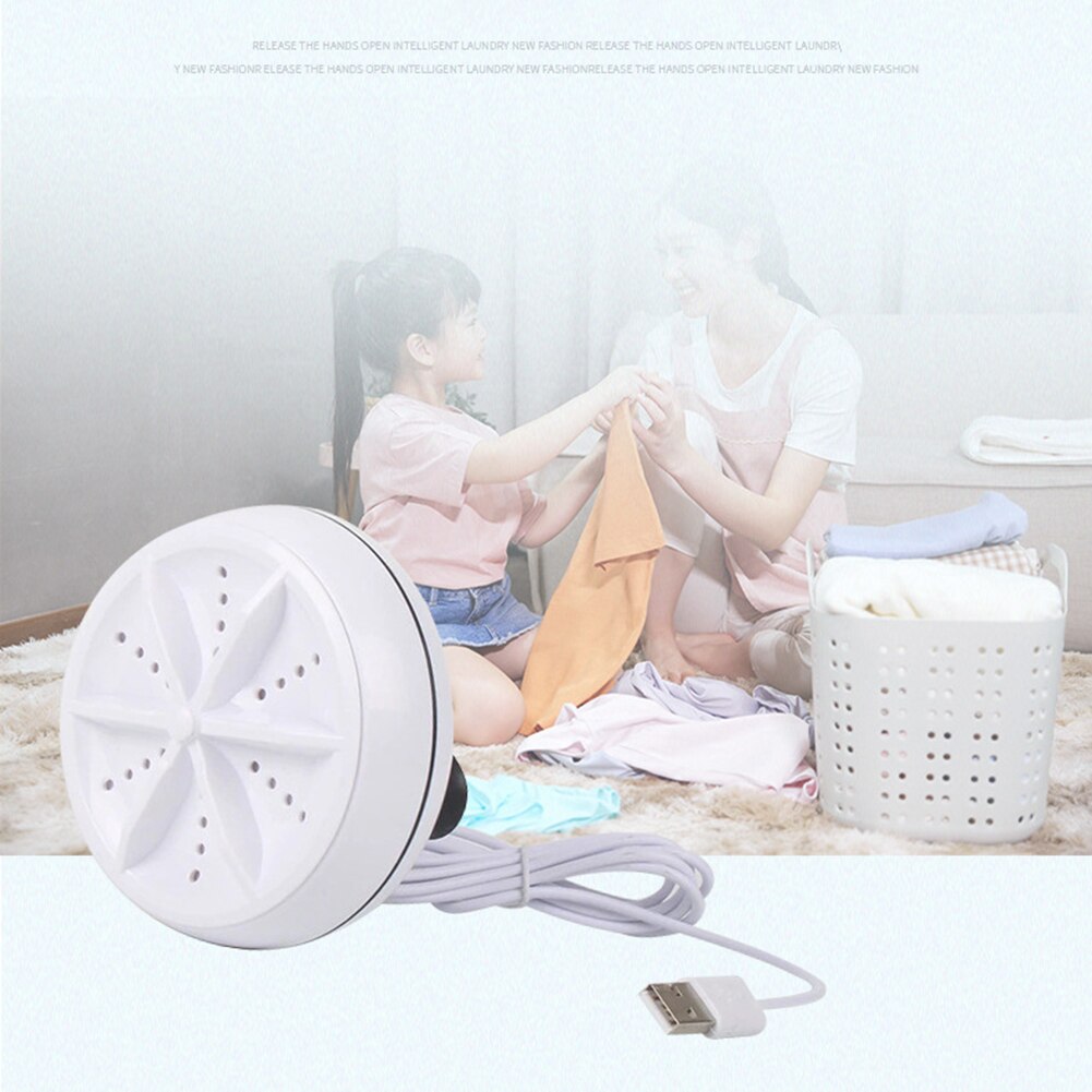 Ultrasonic Turbo Washing Machine USB Cable Portable Clothing Cleaning Home Travel Washer Turbo Bubble Rotating Mini Wash Machine