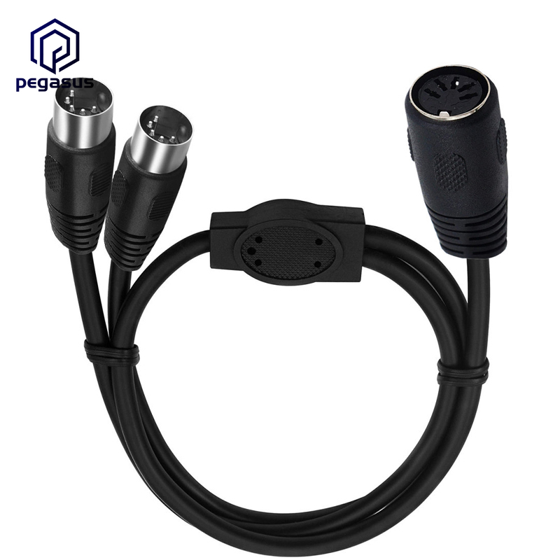 Midi Din 5Pin Splitter Y Adapter Female Naar 2Male Extension Audio Kabel 50Cm