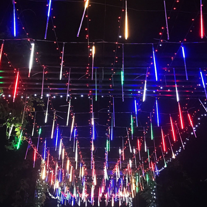 30cm 50cm 8 rør meteorbruser regn led string lys  ac 110v 220v til udendørs have juletræ fest indretning