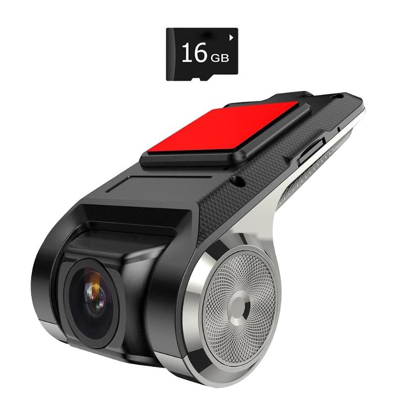 Anytek  x28 bil dash cam 1080p fhd linse wifi adas gps dvr kamera dashcam optager: Med 16g kort