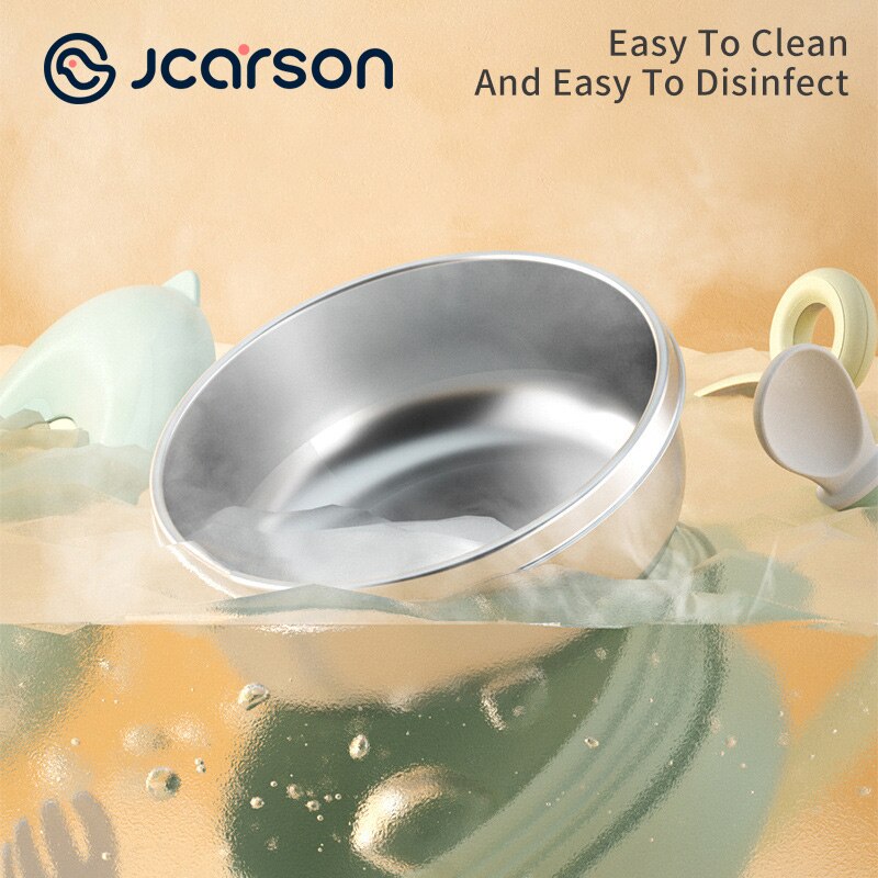 JCARSON – couvercle de bol à ventouse pour bébé, ensembles de vaisselle, plaque d&#39;aspiration, plats grille d&#39;injection d&#39;eau, cuillère fourchette en acier inoxydable