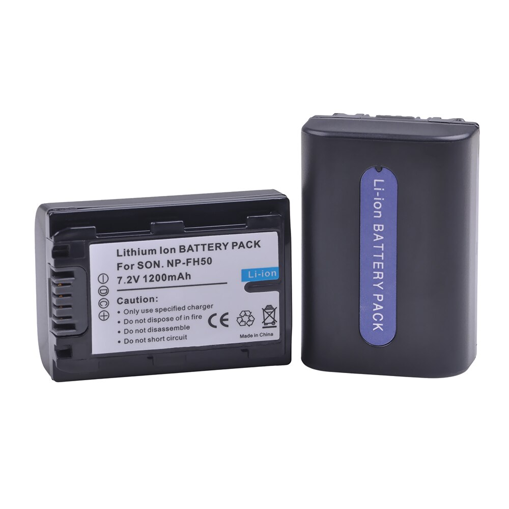 Batería NPFH50 de NP-FH50 para Sony NP-FH30, NP-FH40, NP-FH50, NP-FH70, NP-FH100, HX100V, HX200, HX200V, DSC-HX1, A290, A330, 2 uds.
