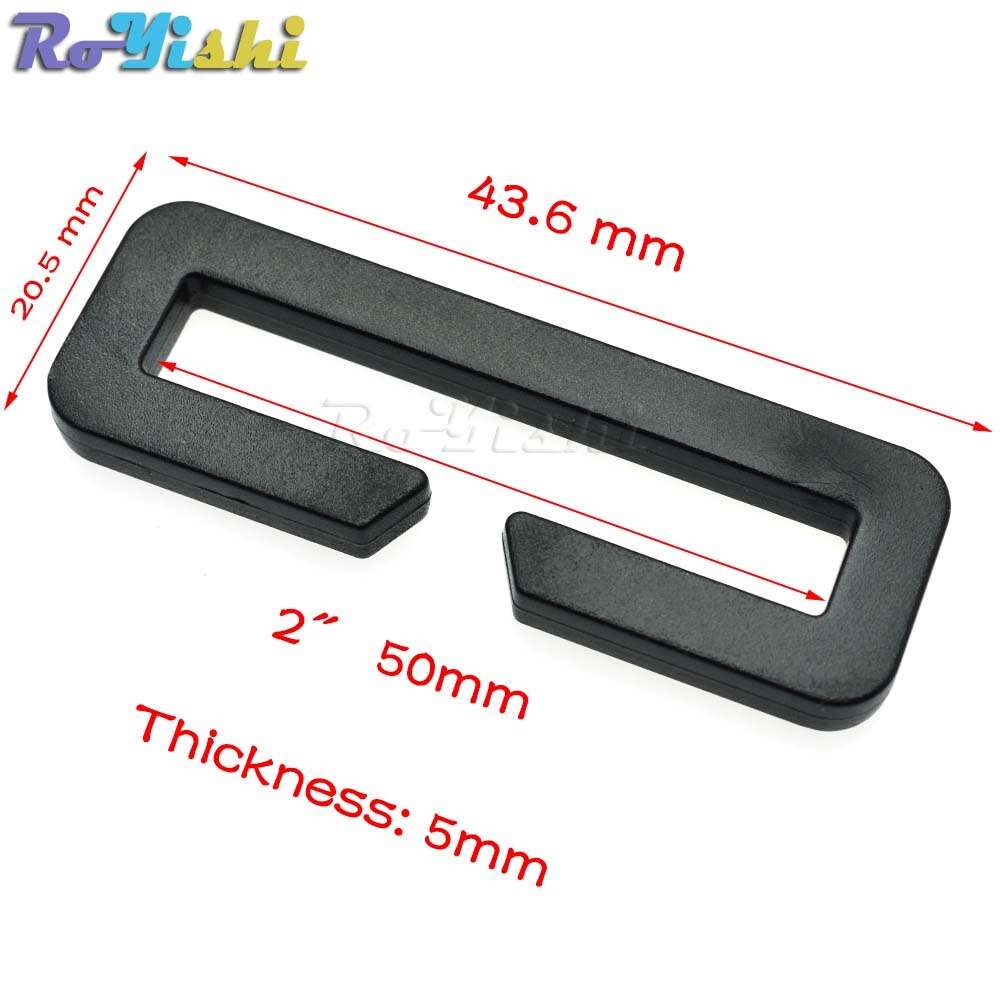 Plastic Looploc Rectangular Ring Buckle Backpack Webbing Strap Sports Bags Parts: 10pcs / Webbing Size 50mm