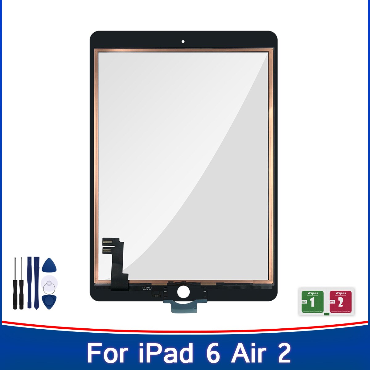 For iPad Air 2 Touch Screen Digitizer A1566 A1567 Touch Panel Replacement Parts +Tools