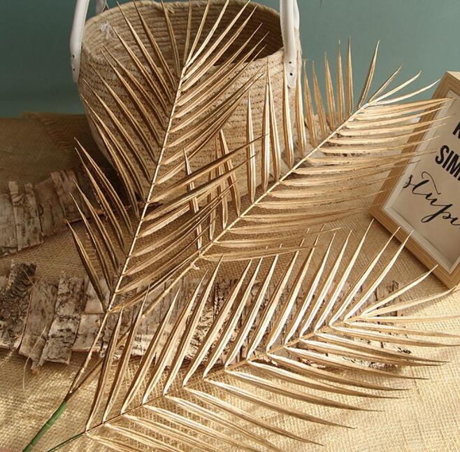 Kunstig bregne planter plast tropisk palme løv gren hjem hage dekorasjon fotografering bryllup dekor blå blader: Gull