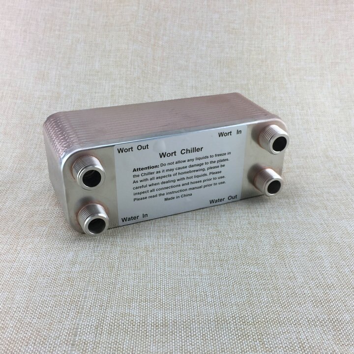 Scambiatore di calore a piastre in Acciaio Piatto Wort refrigeratore - 30 piastre Birra refrigeratore, 1/2 "maschio X 1/2" maschio tubo Da Giardino Filo