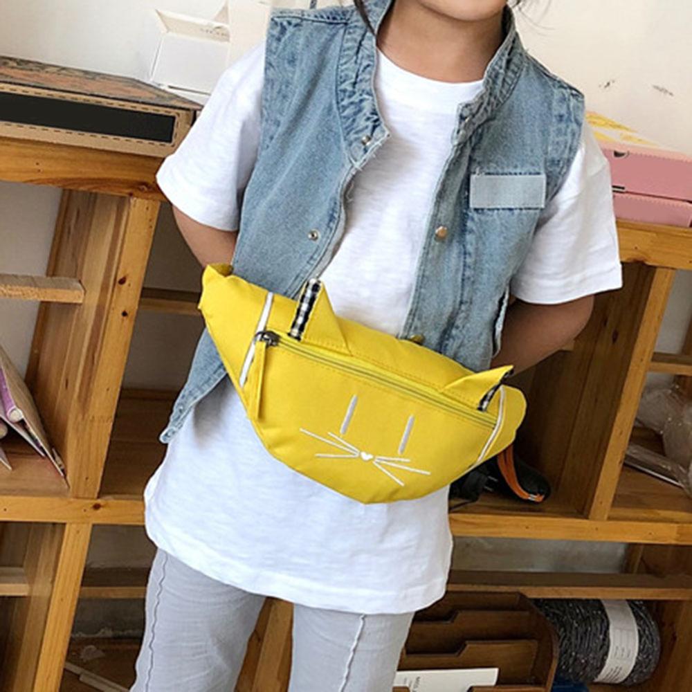 Enfants couleur unie bande dessinée mignon impression sacs à bandoulière pour enfants garçons filles décontracté taille Fanny ceinture paquets toile Zipper poitrine sacs