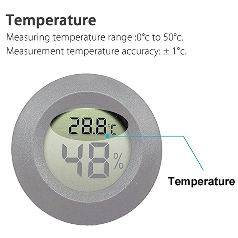 1~10pcs Mini Hygrometer Thermometer Fahrenheit or Celsius Meter Digital LCD Monitor Indoor Room Round Humidity Temperature Gauge