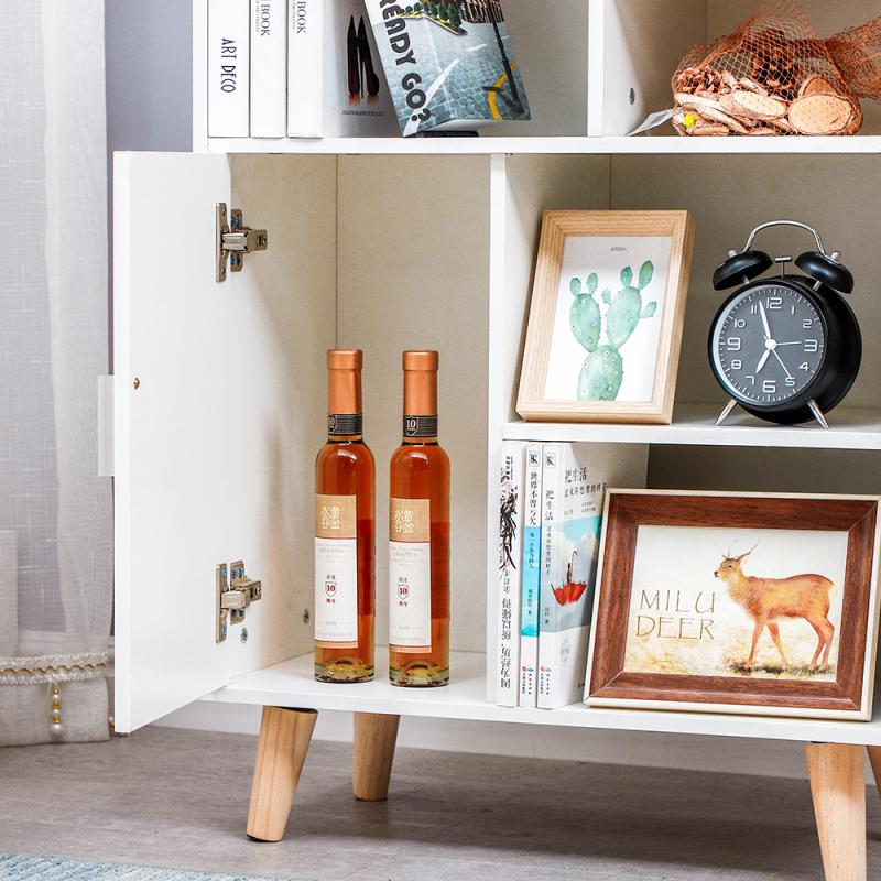 White Cabinet Floor Mounted Wall Cabinet Waterproof Toilet Side Cabinet Home Storage Cabinet Bathroom Organizer Shelf HWC