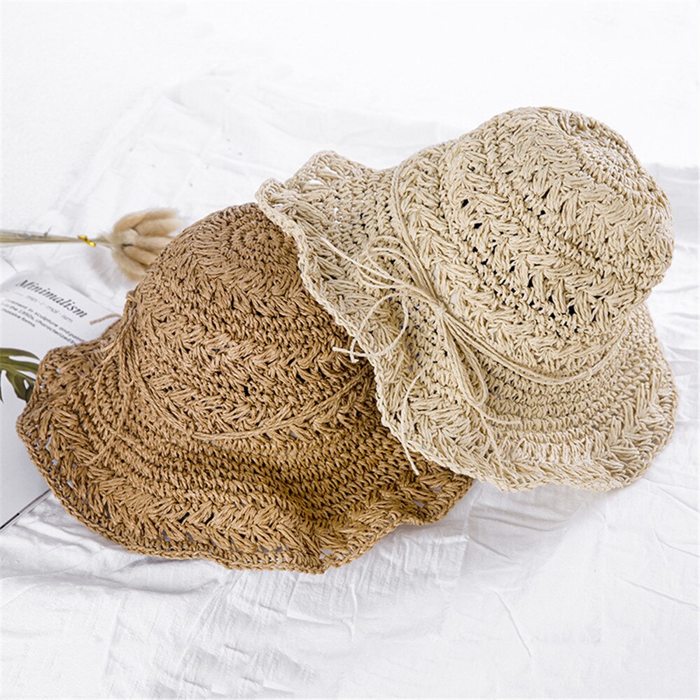 Zomer Herfst Vrouwen Hoeden Hoedrand Hand Gemaakt Stro Hoed Dames Outdoor Zon Bescherming Strand Strooien Hoed
