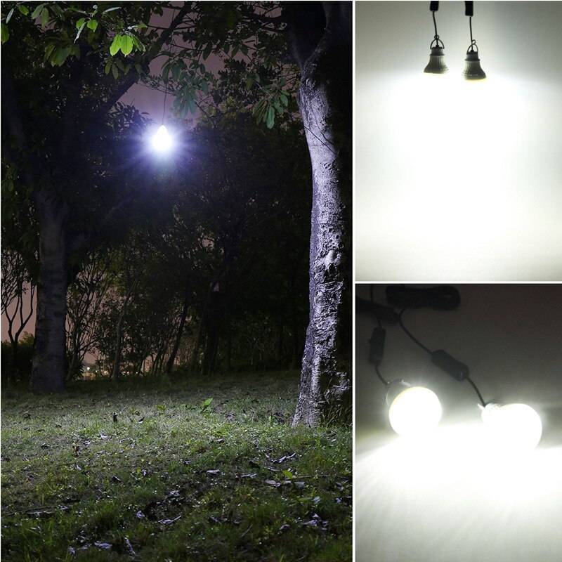 LED solar bulb light outdoor waterproof emergency projection light portable camping garden decoration solar light