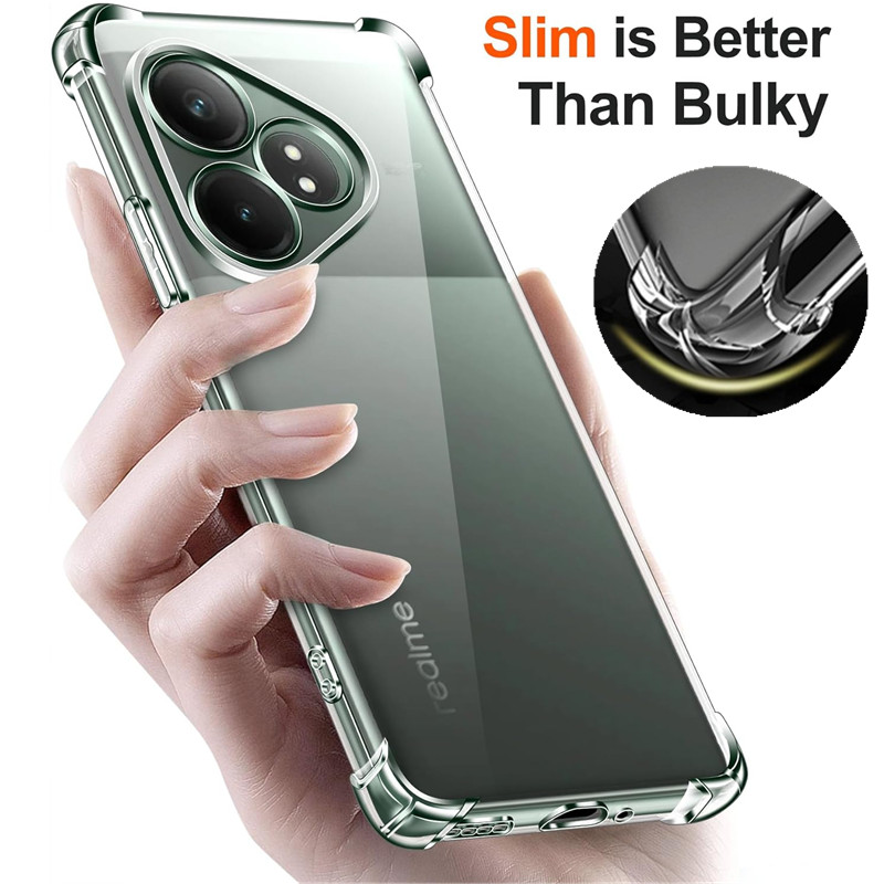 Funda de TPU a prueba de golpes de cuatro esquinas para Realme GT 6 6T Neo 3 3T GT 2 Pro Neo 2T Note 50 funda protectora transparente Capa Fundas Coque