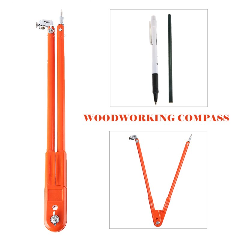 Woodworking Precision Compass Plastic Carbon Steel For Wood Board Scribing Marking Adjustable Radius Drafting Tool