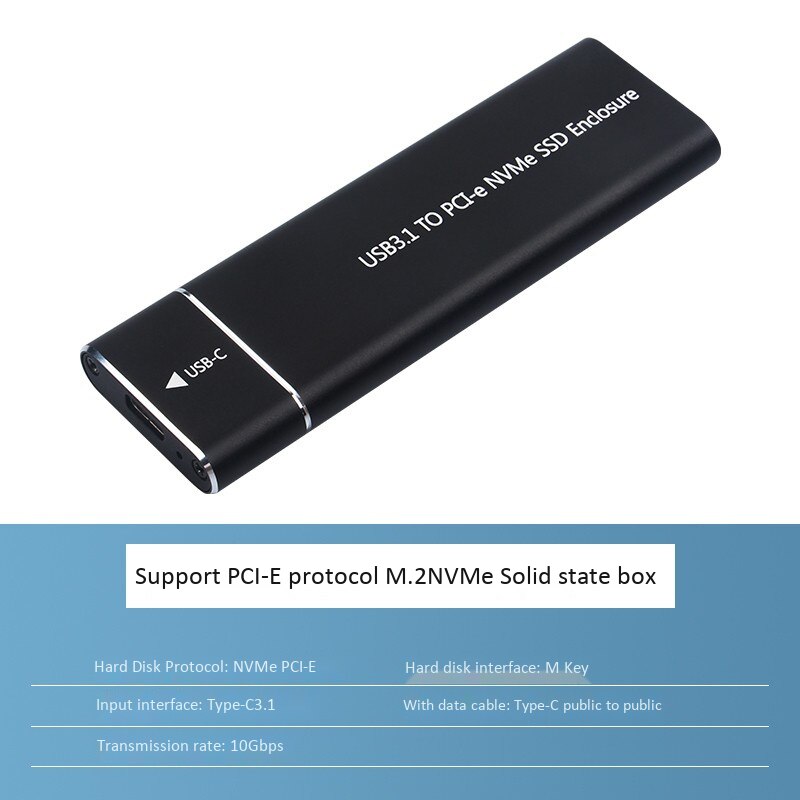 USB3.1 Type-C to M.2 M Key NVMe PCIE SSD Box Solid State Drive Housing Case 10Gbps M2 SSD 2280 Hard Drive Disk Enclosure HDD Box