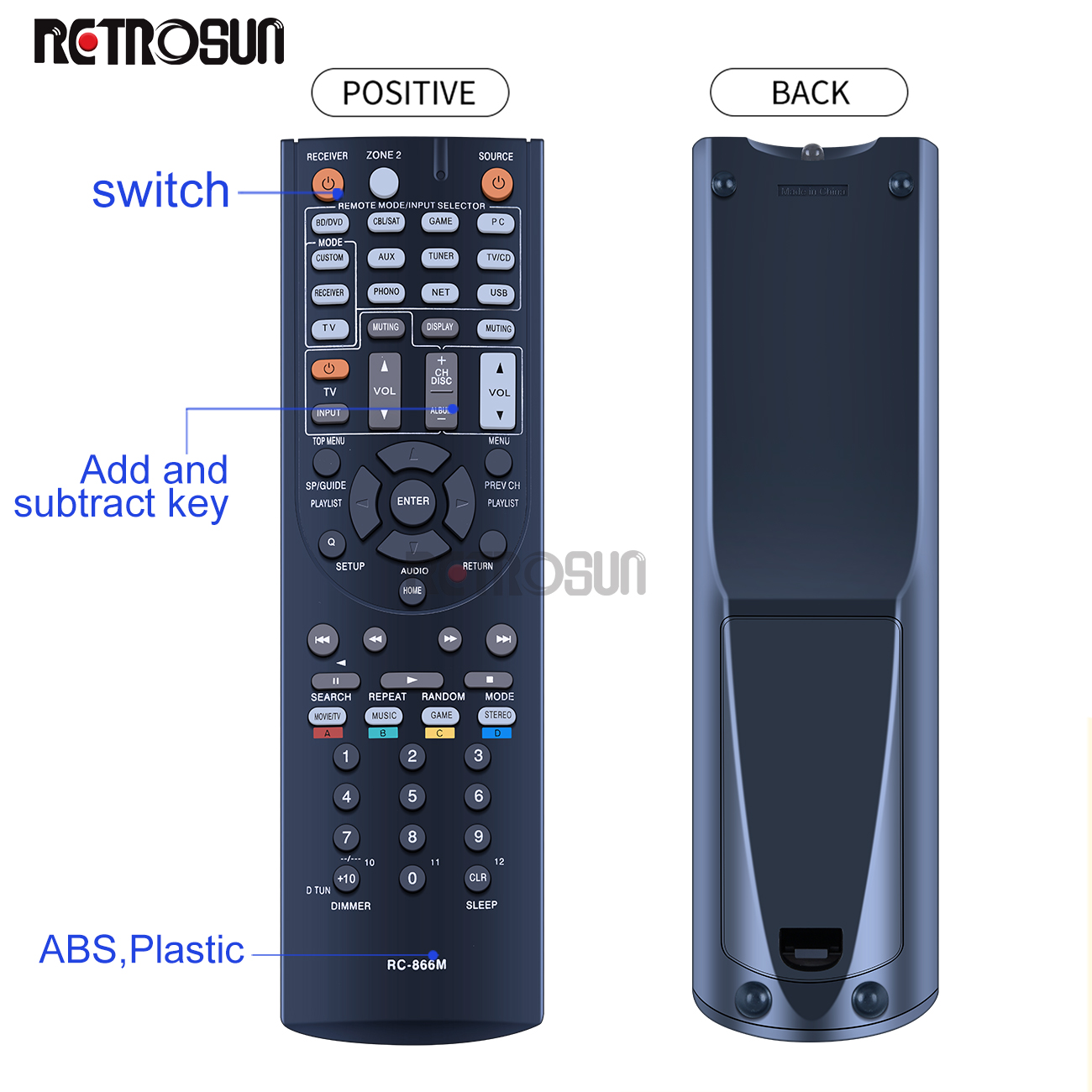 RC-866M RC866M Remote Control fit for ONKYO TX-NR626 TXNR626 HT-RC560 RC-868M HT-S5300 HT-S6300 HT-S7300