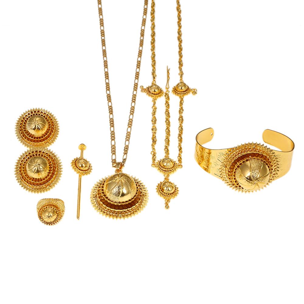 Ethiopian Trendy Hair Piece Hair Pin Women Eritrea Habesha African Jewelry Set