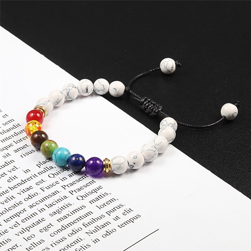 Mannen Vrouwen 7 Chakra Kralen Armbanden Armbanden Healing Tijgeroog Steen Chakra Gebed Charme Boeddha Armband Verstelbare Sieraden