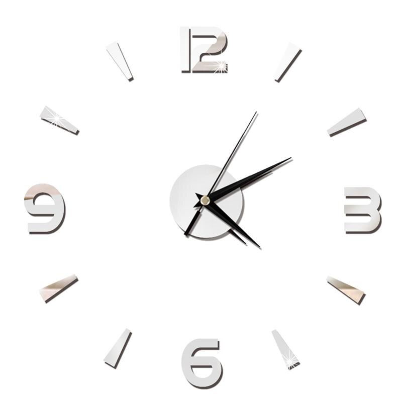 3D bricolage horloge murale moderne acrylique chiffre arabe horloge murale pour la maison salon chambre décoration-noir (batterie non incluse)