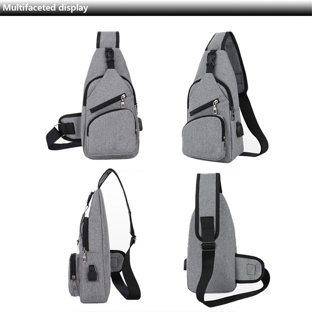 Mannen Anti-Diefstal Borst Pakken Toevallige Schoudertas Crossbody Tas Outdoor Diagonaal Borst Zak Met Usb-poort Opladen Vrouwen telefoon Tassen