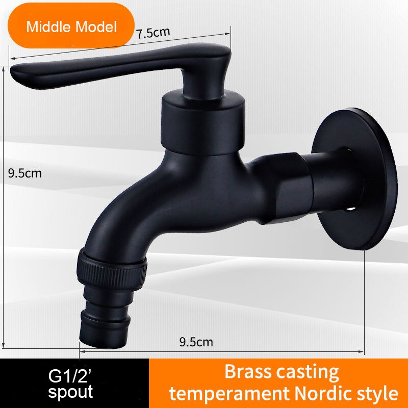 Black Bibcock Brass Faucet Outdoor Garden Taps for Washing Machine Laundry Cleaning Toilet Mop Faucet WB8511: Burgundy