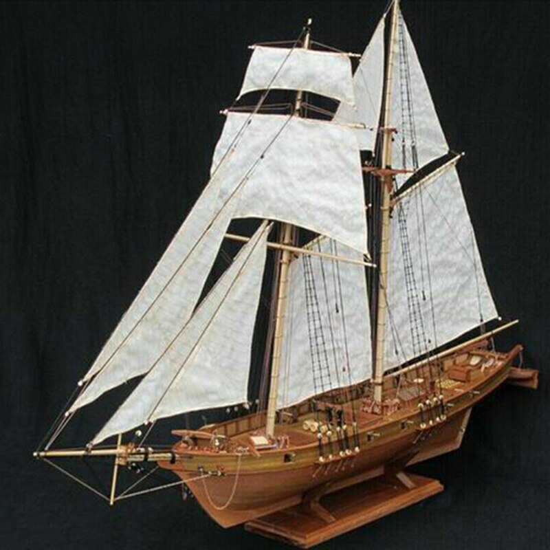 1 Set 1:100 Halcon Wooden Sailing Boat Model DIY Kit Ship Assembly Decoration
